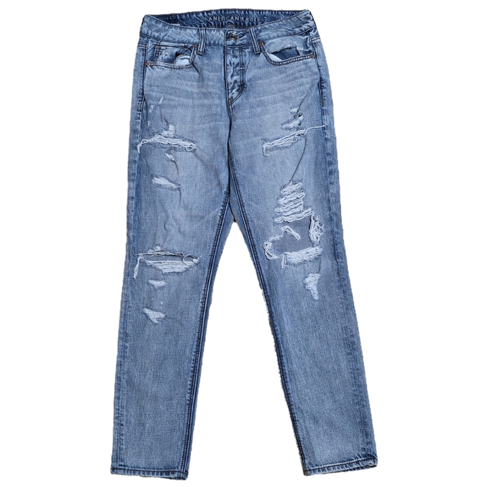 American Eagle Outfitters Tomgirl‎ Woman's Distressed Cotton Skinny Jeans Size 4
